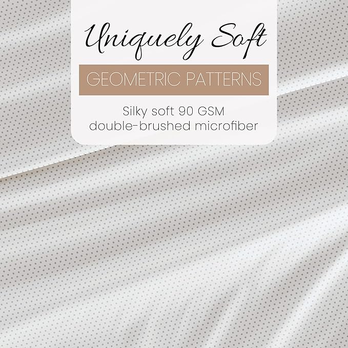 Linen Market Double-Brushed Patterned Microfiber Queen Sheet Set 4 Piece – Oeko-TEX Certified Ultra Soft & Wrinkle-Free - 16" Deep Pocket Sheets - Easy Care Queen Size - Stippled Light Gray
