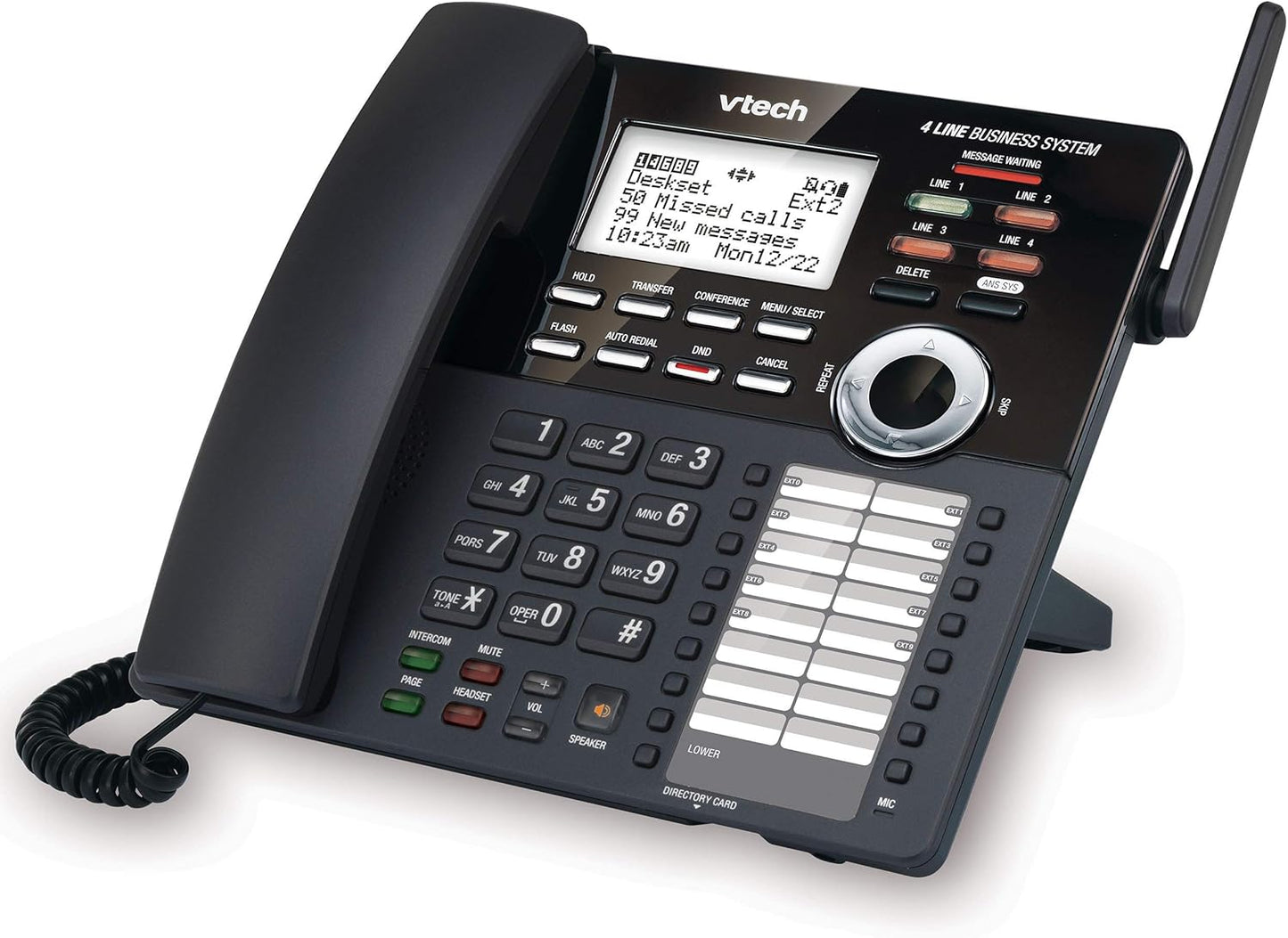 VTech AM18247 Extension Deskset - Compatible with AM18447 Small Business System | Sleek Black Design
