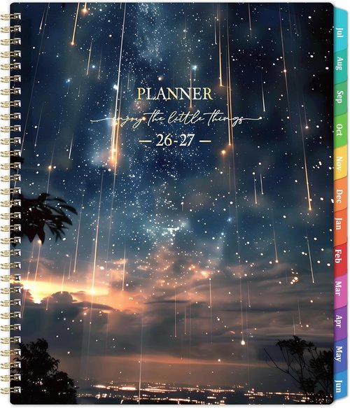 Galaxy Planner | 2026-2027 Academic Weekly & Monthly Planner | 8.5" x 11", Colorful Tabs, Inner Pocket, Premium Paper
