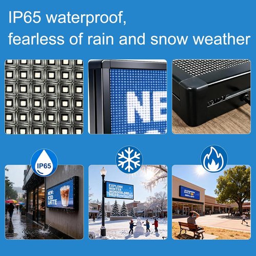 P6 Digital Programmable Scrolling LED Sign - Outdoor Business Message Board | WiFi Control Display Screen