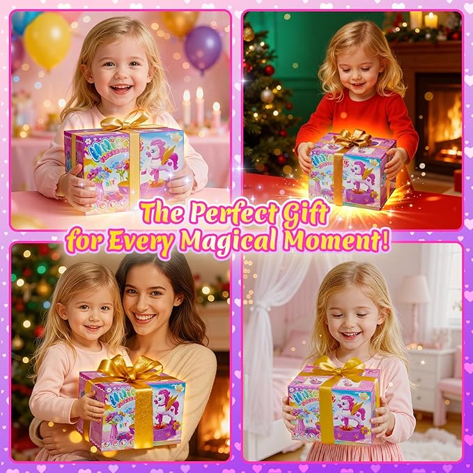 Unicorn Toys for Girls Age 4-6 7-8 9-12, Fabric Flower Bouquets Toys, Flower Making Kit, DIY Arts and Crafts for Kids, Unique Christmas Birthday Gifts for 3 4 5 6 7 8 9 10 11 12 Year Old Girls Gifts