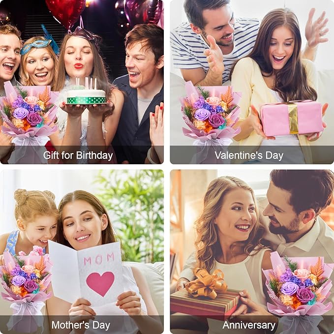 Amoueterno Forever Flower,Flowers for Delivery,Roses Bouquet Lasting for 3 Years,Birthday Flowers,Sympathy Flowers,Gifts for Her Women Mom Grandma Wife Friends