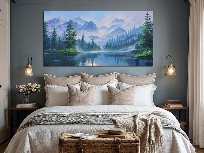 Ardemy Large Landscape Wall Art Nature Canvas Textured Forest Scenery Pictures Wall Decor Living Room Paintings Artwork Bedroom Home Office, 58"x29"