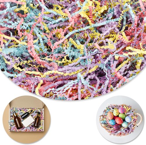 Crinkle Paper Filler - Shredded Paper for Gift Baskets & Boxes | 5oz Grass Cushion Shred for Weddings & Birthdays