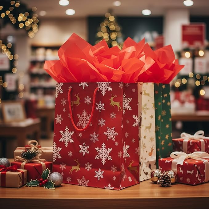 Qilery 500 Sheets Christmas Red Tissue Paper Bulk for Gift Bags 15 x 20 Inch Acid Free Decoupage Packaging Wrapping Paper Sheets for Christmas Decoration DIY Crafts, China para Piñatas, Wedding Party