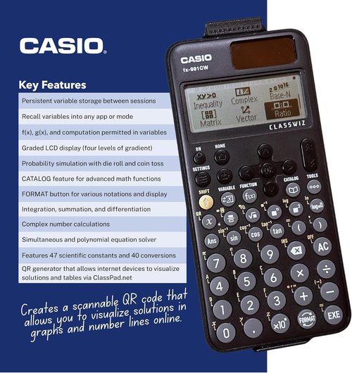 Casio fx-991CW - Advanced Scientific Calculator with High-Res 4-Tone Display | 540+ Functions for Engineering & Science