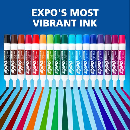EXPO Dry Erase Markers - Low Odor Black Ink, Chisel Tip, 40 Count | Essential for Office & Classroom