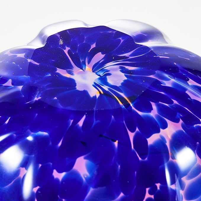 Luxury Lane Hand Blown Confetti Art Glass Bubble Bud Flower Vase for Home Decor 6 inch Tall Centerpiece Table Decoration