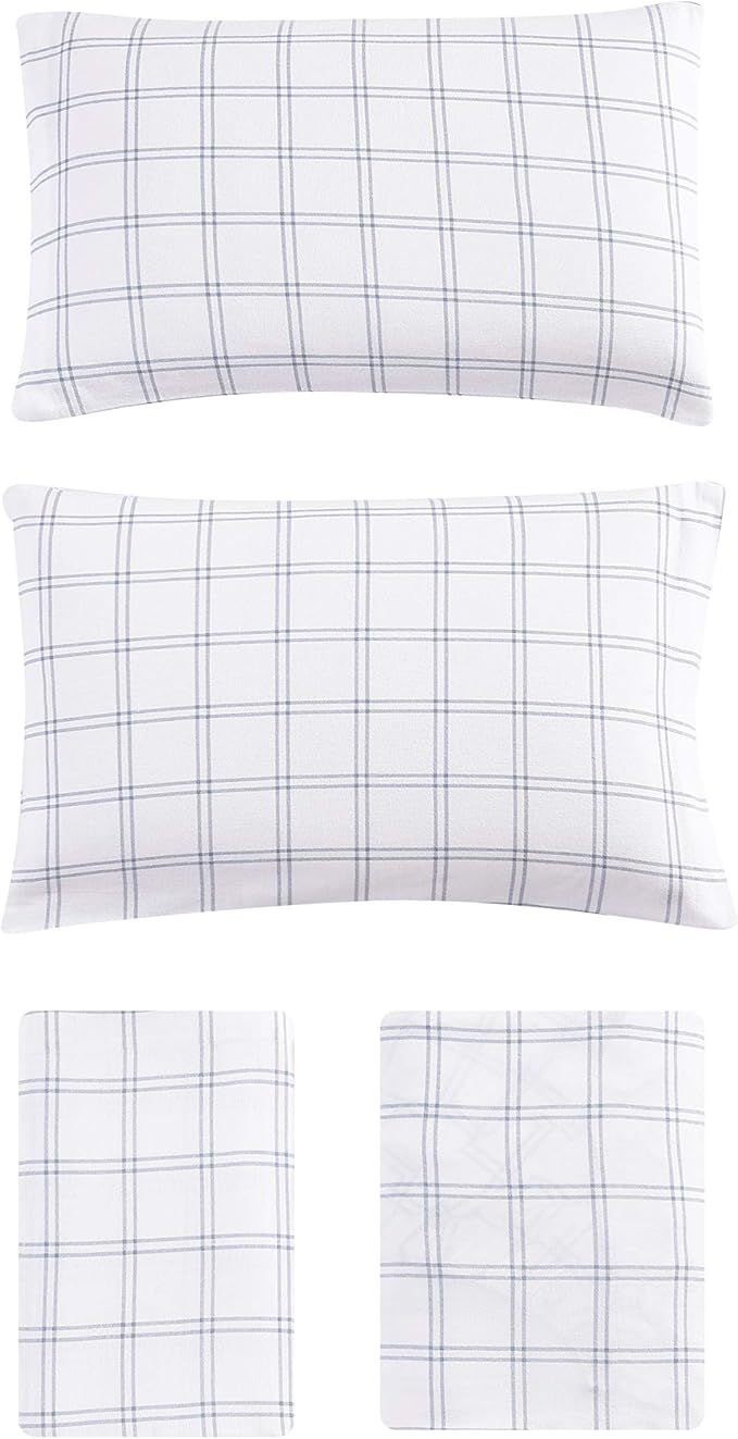 Eddie Bauer - Twin Sheets, Cotton Flannel Bedding Set, Brushed For Extra Softness, Cozy Home Decor (Westridge Plaid, Twin)