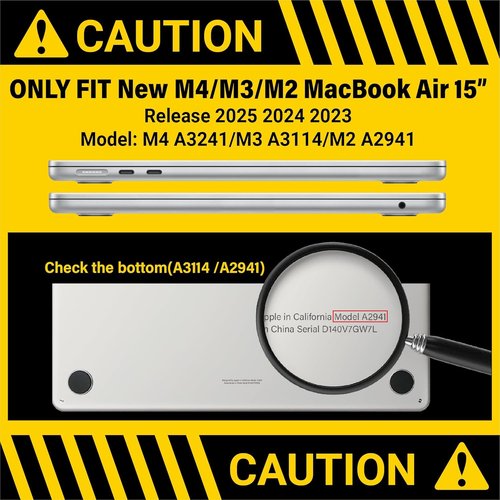IBENZER MacBook Air 15 Inch Hardshell Case & Keyboard Cover - Crystal Clear | Compatible with Models A3448, A3241, A3114, A2941
