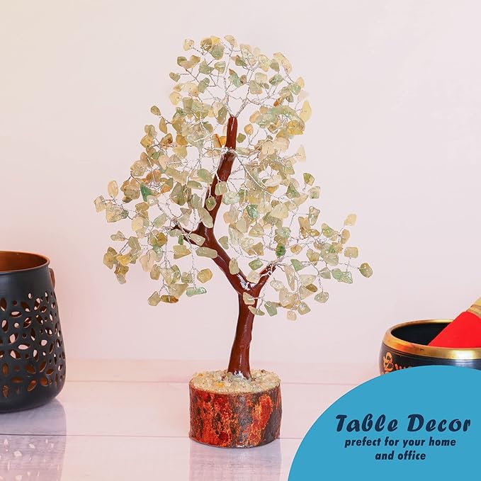 YATHABI Green Jade Crystal - Chakra Decor - Jade Stone Bonsai Tree - Feng Shui Decor - Spiritual Gift - Good Luck - Crystals Money Tree