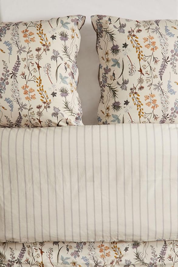 Nayoroom Beige Floral Duvet Cover Queen Size Vintage Floral Duvet Cover Spring Botanical Flowers Printed Cottagecore Bedding Set 3 Pieces Soft Lightweight Microfiber Pastoral Aesthetic Bedding Sets