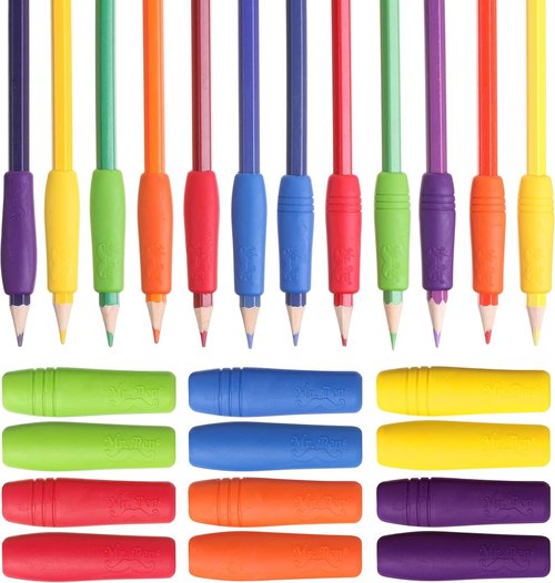 Mr. Pen Pencil Grips - Colorful Ergonomic Rubber Grippers for Adults | 12 Pack