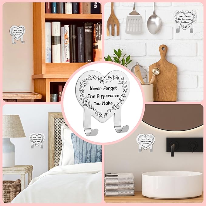 Key Holder for Wall Decorative, Wall Mounted Key Rack, Adhesive Stainless Steel Key Hooks, Key Organizer for Wall Mount, Key Hanger for Hallway Doorway Entryway Bathroom Kitchen Living Room, CHA312