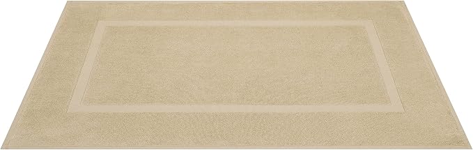 Cotton Paradise 100% Cotton Turkish Bathmat Set, Soft Absorbent Quick Dry, 2 Piece 20x34 Bathmat Floor Set, Beige