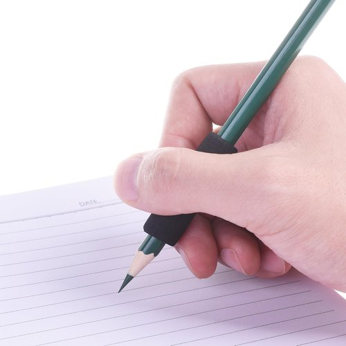 Bluecell Pencil Grips - Soft Foam 1.5-Inch Black Pencil Covers | Pack of 30
