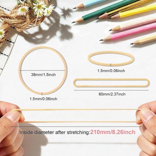Regine Switzerland Rubber Bands Size #16 - Light Brown Thin Elastics for Office & Home Use