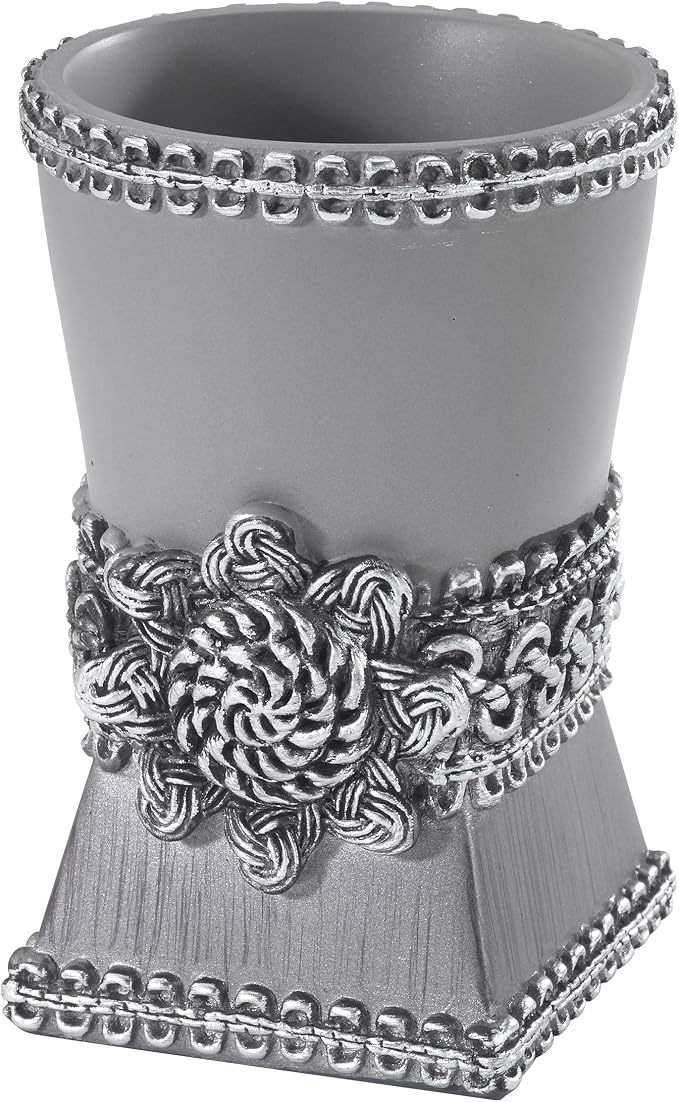 Avanti Linens Braided Medallion, Tumbler, Granite