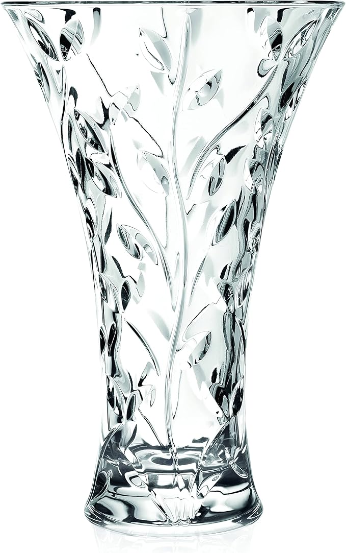 Vase - Round Opening Glass Vase - for Flowers - Roses - Designed - 11.75" H - by Barski - Made in Europe