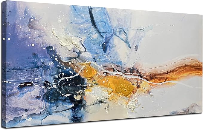 Ardemy Abstract Wall Art Large Bedroom Canvas Wall Decor Living Room Modern Textured Pictures Paintings Artwork for Walls Kitchen Dining Room Home Office Bathroom, 40"x20"
