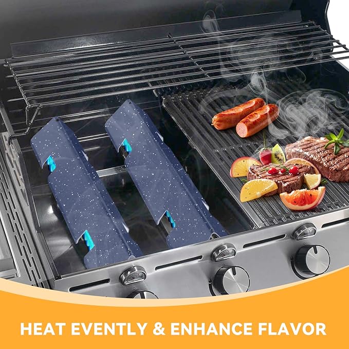KifonMetals 15.3 Inch Flavorizer Bars for Weber Spirit I & II 200 Gas Grill with Front-Mounted Knobs, for Spirit E210 S210 E220 S220, Porcelain Steel, 3 PCS, for Weber Spirit Grill Parts 7635