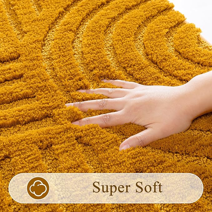 SHACOS Super Soft Bathroom Runner Rugs 20"x32" Non Slip Boho Bathroom Mats Microfiber Absorbent Carpet for Bath Room Machine Washable Shaggy Bath Rugs for Shower Bathtub Home Decor, 1'8" x 2'8"
