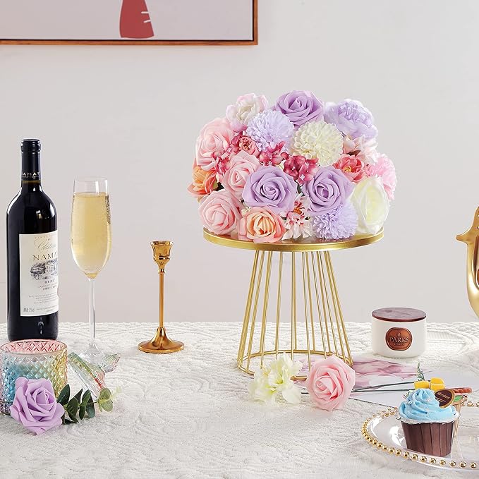 Artificial Flowers Combo, Fake Flowers for DIY Tables Centerpieces Baby Shower Bridal Shower Wedding Bouquet Arrangements Party Candle Holder Cake Decor Flower Home Decorations