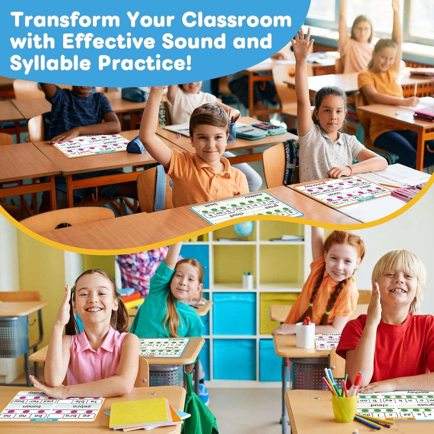 Skiennix Phonemic Awareness Dry Erase Board Set - 12 Packs for Speech Therapy & Classroom Use