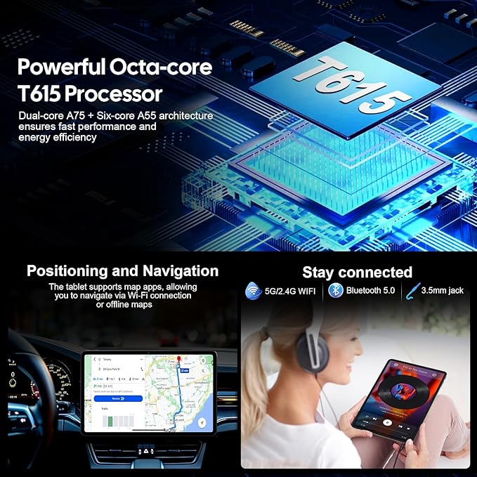 2026 12 Inch Tablet, Android 15 Tablet with Keyboard, 24GB RAM, 256GB ROM, 2TB Expand, 2000x1200 Screen, Octa-Core, 8+16MP Camera, 8000mAh, 5G Wifi, 2K Tablet with Case, Stylus, Mouse (Silver Case)
