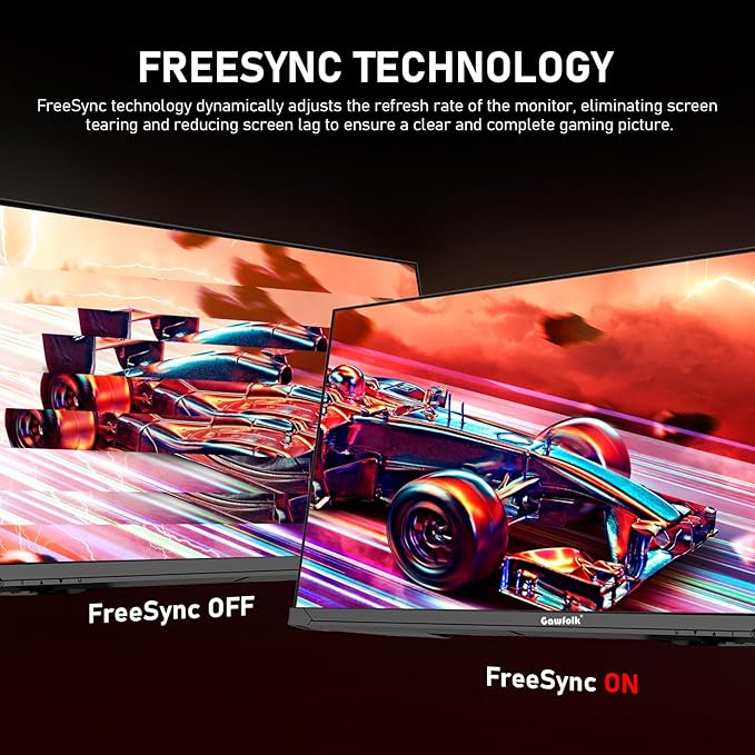 Gawfolk 27 inch 2K QHD(2560×1440) PC Screen, 180Hz Gaming Monitor, 1ms Without Bezel, FreeSync,100% sRGB, 178° Wide Viewing Angle, HDMI2.0、DisplayPort, 75 * 75MM Wall Mount Compatible - Black