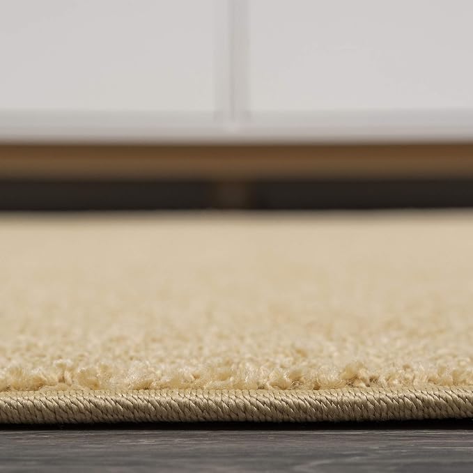 JONATHAN Y Haze Solid Low-Pile Mustard 8' Round Indoor Area Rug, Coastal,Bohemian,Minimalist,Classic, Easy-Cleaning for Living Room,Bedroom,Kitchen,Pet Friendly,Non-Shedding (SEU100B-8R)