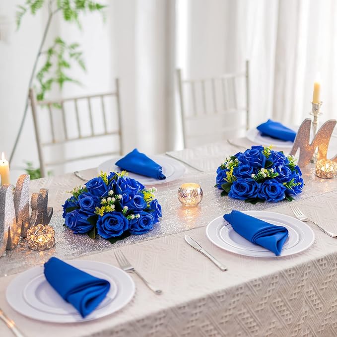Flower Centerpieces for Wedding Tables: Wedding Table Decorations Royal Blue Flower Balls Centerpieces for Engagement Cerebration Party Center Pieces 2 Packs