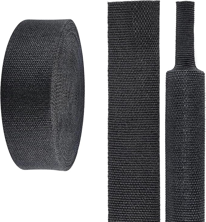 2 in 1 Heat Shrink Braided Sleeving Fabric Tubing-Ideal fit Irregular Shape Hose/Cable/Wire (1"(25mm), 80FT)