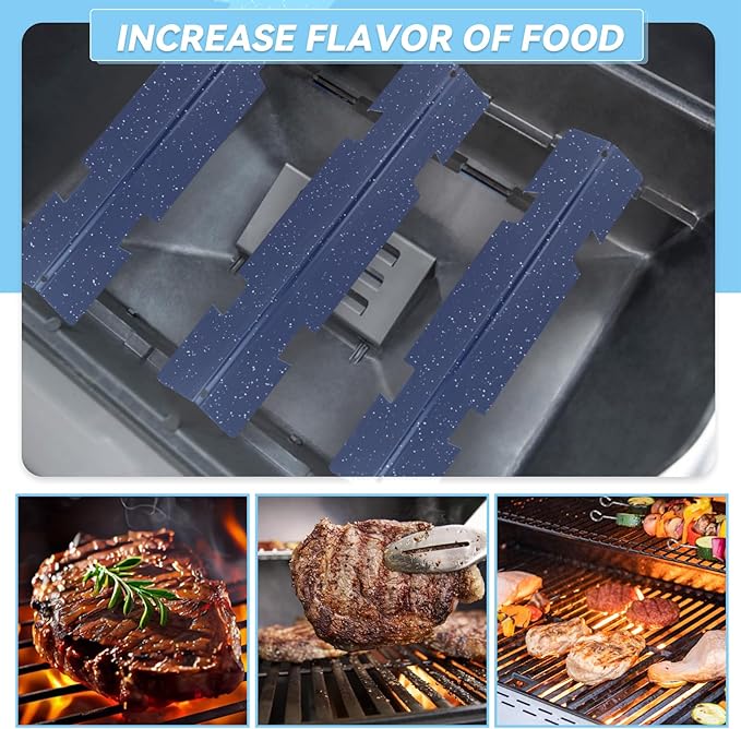 Webonbake 15.3 inch Flavorizer Bars for Weber GS4 Spirit II & I E210 S210 E220 S220 Grill with Front Control Knobs, Porcelain Steel Heat Plate Flavor Bar Replacement for 7635, 3 Pack