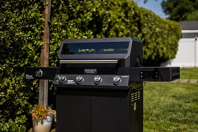 Monument Grills Denali 425 4-Burner Liquid Propane Gas Smart bbq Grill Stainless Steel with BBQ Cover (2 items)