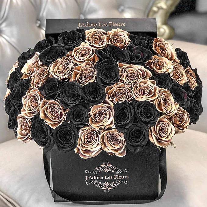 50pcs Artificial Roses Flowers in Bulk,Realistic Silk Fake Rose with Long Stem for Wedding Centerpieces Bouquet Party Floral Arrangement Home Decoration(Black)