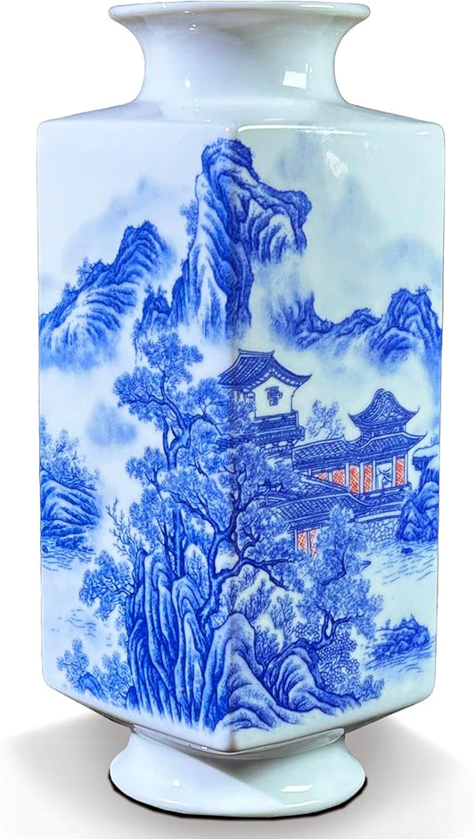 MTME Porcelain Figurines, Jingdezhen Decorative Flower vase, Home Decor, Wedding Gifts, Aesthetic Sculpture Home décor (Mountain)