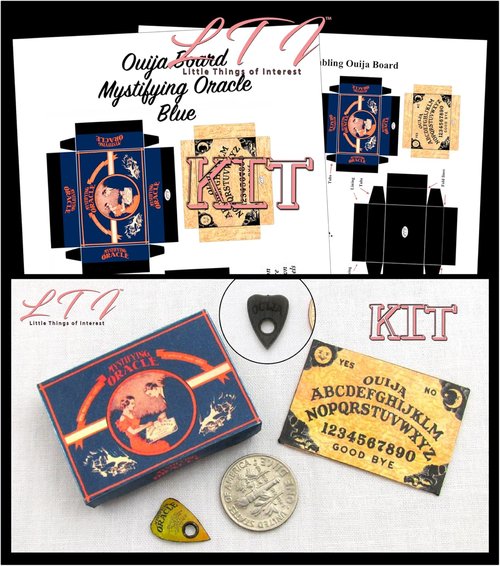 Little Things of Interest Ouija Board Kit - Blue Box & Planchette | 1/12 Scale DIY Set