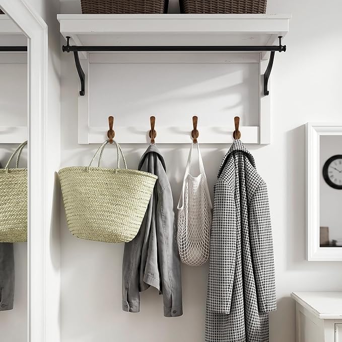 Coat Hooks Heavy Duty - Wall Mount Metal Towel Hooks Screw-in Wall Hooks for Hanging Hat, Towel, Key, Robe, Scarf, Bag, Cap (6 PCS Bronze)
