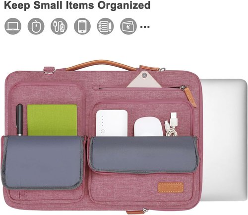 MOSISO 360 Protective Laptop Shoulder Bag - Fits 15-15.6 Inch MacBook Pro & More | Dusty Rose Color