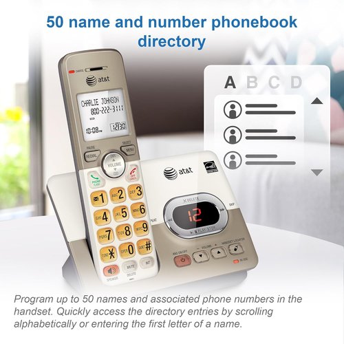 AT&T EL52513 Cordless Phone System - 5 Handsets with XL Backlit Keys & Answering Feature