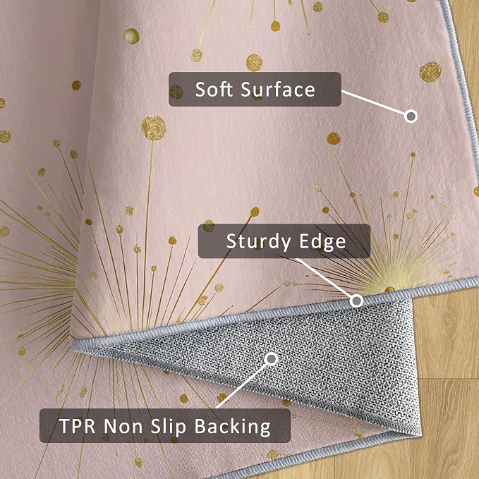 Starburst Rug 7x9 Mid Century Modern Retro Star Pattern Area Rugs for Living Room, Bedroom, Starburst Home Decor Accessories Indoor Carpet, Non Slip & Machine Washable