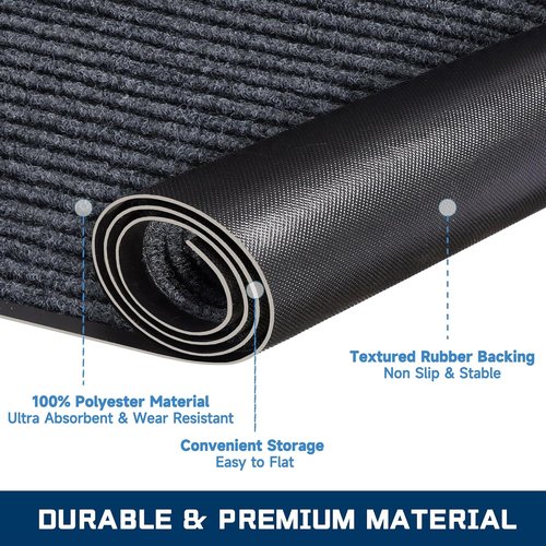 BesWin Heavy Duty Front Door Mat - Non-Slip Rubber Backing | 3'x6' Indoor/Outdoor Welcome Mat