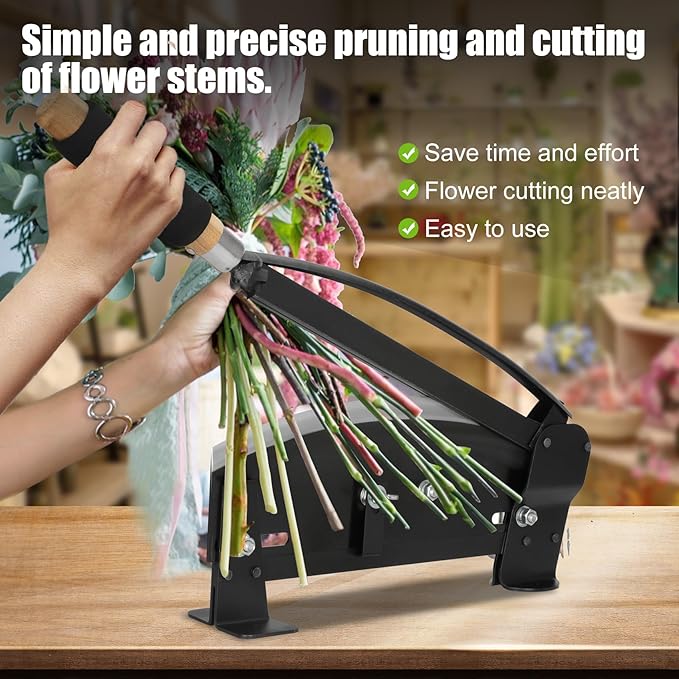 Flower Stem Cutter,14 in carbon Steel Blade Fresh Flower Stem Cutters with Safety Latch for Florists,Gardening ，Flower Arrangements Include:Screws ×4, Thorn Stripper ×1 and Thorn Silicones×4