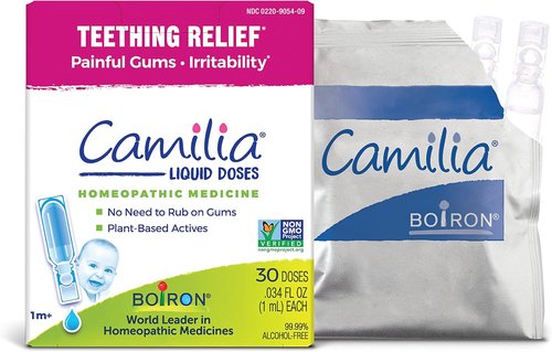 Boiron Camilia Teething Drops - Day & Night Relief for Painful Gums in Babies | 30 Count