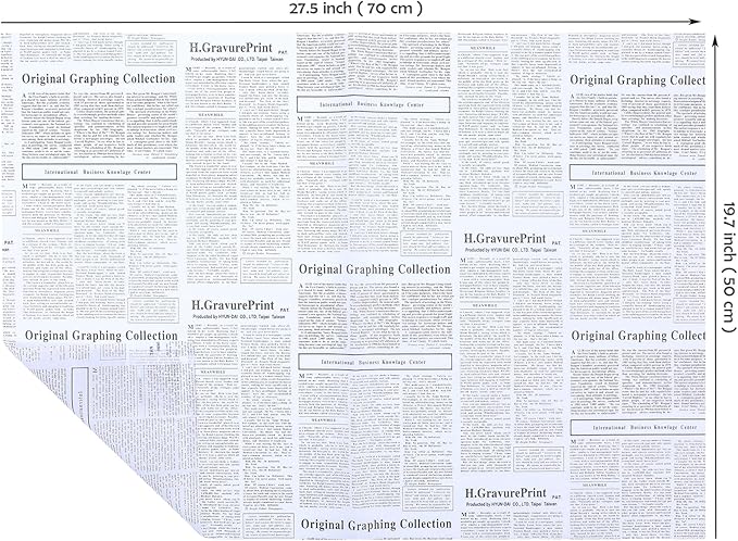 FWSA WRAPS Old Newspaper Tissue Paper Bulk for Gift Bags 28 sheets black and white Letter Newsprint Flower Wrapping Paper for Wedding Birthday Party Valentines Decor 27.5 x 19.7 Inch (3 black white)