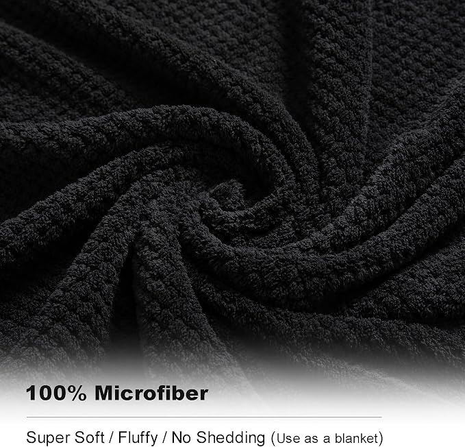 Extra Large Bath Towel Sheet Set 35x70 Inches - Oversized Bath Towels Set,Jumbo Large Microfiber - Quick Dry, Lightweight,Super Soft,Highly Absorbent Towel Set for Bathroom,Hotel,SPA,Pack of 4 (Black)