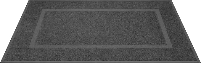Cotton Paradise 100% Cotton Turkish Bathmat Set, Soft Absorbent Quick Dry, 2 Piece 20x34 Bathmat Floor Set, Dark Gray