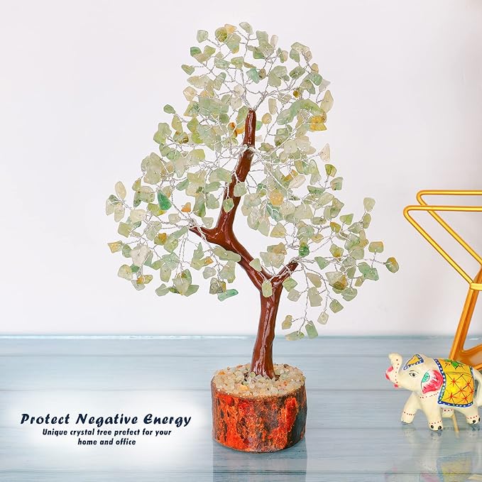 YATHABI Green Jade Crystal - Chakra Decor - Jade Stone Bonsai Tree - Feng Shui Decor - Spiritual Gift - Good Luck - Crystals Money Tree