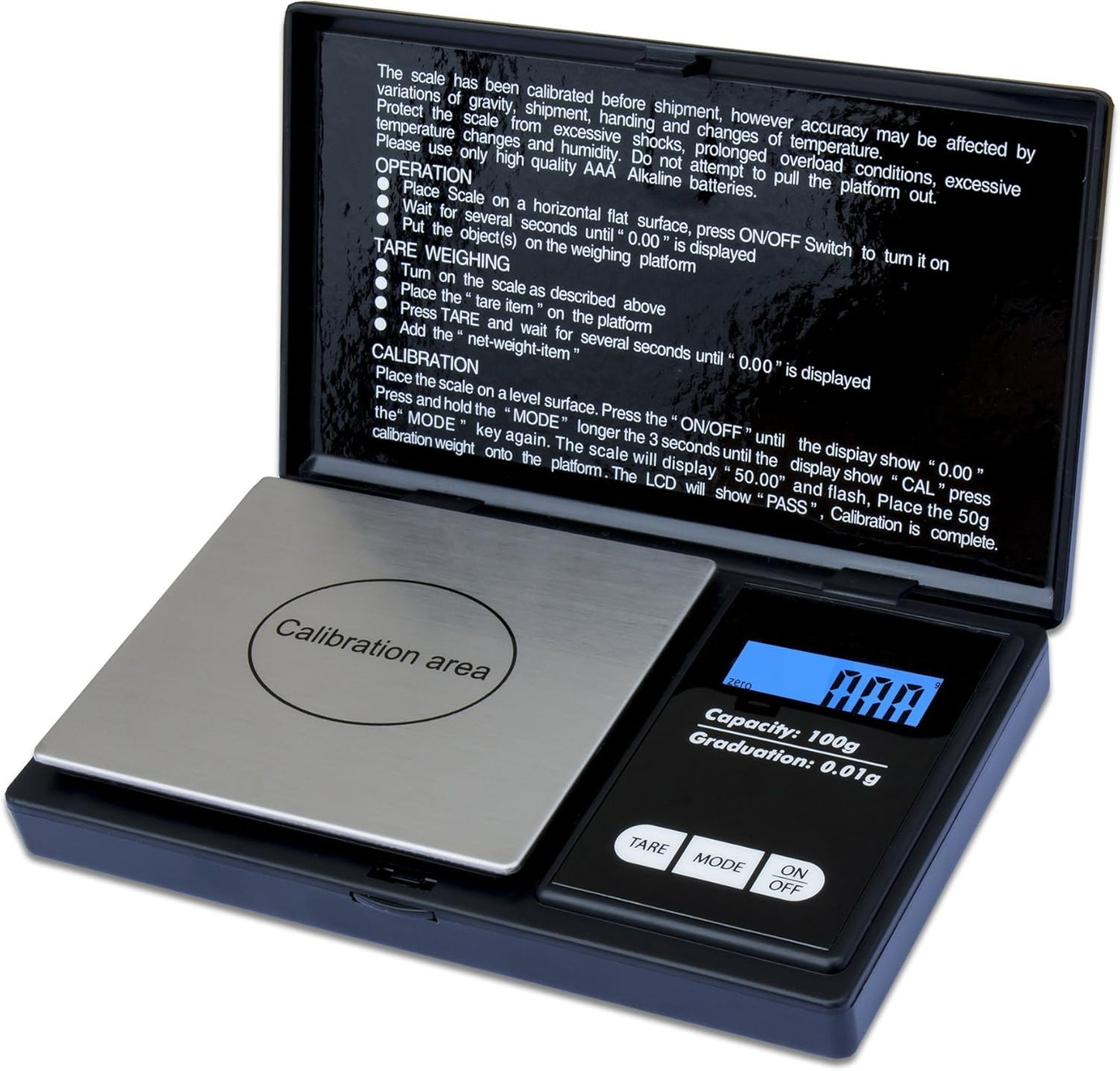 Weighmax Digital Pocket Scale - 100g Capacity with 0.01g Precision - Sleek Black Design
